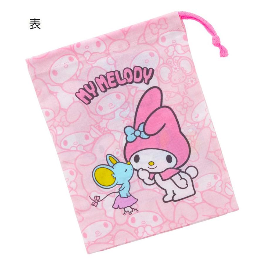 コップ袋 コップ入れ 歯ブラシ入れ 巾着袋 マイメロディ うしろうしろ SKATER スケーター 子供 こども キッズ サイズ205×148mm 綿100％ 660184-KB63 ◆メ | スケーター