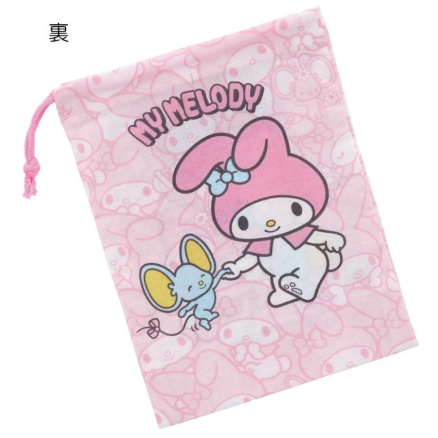 コップ袋 コップ入れ 歯ブラシ入れ 巾着袋 マイメロディ うしろうしろ SKATER スケーター 子供 こども キッズ サイズ205×148mm 綿100％ 660184-KB63 ◆メ | スケーター | 01