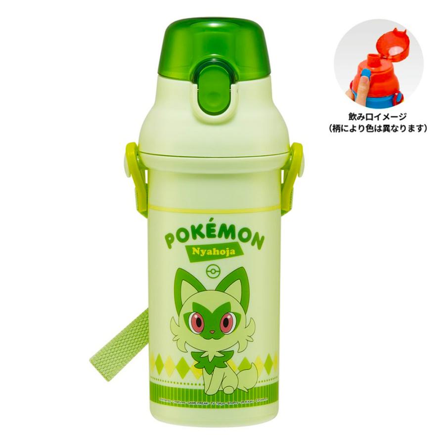 水筒 直飲みプラワンタッチボトル ニャオハ ポケットモンスター SKATER  子供 キッズ ワンプッシュ式 容量480ml 食洗機対応 超軽量 661402-PSB5SANAG ◆宅 | スケーター