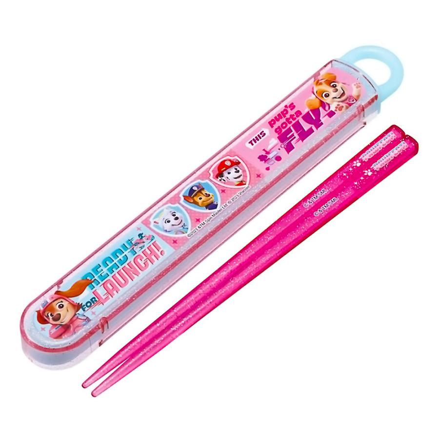 弁当用箸 スライド箸＆箸箱セット パウ・パトロール GIRLS PUPS SKATER キッズ 箸16.5cm スライド式 ストッパー付 名前シール付 665271-ABS2AMAG ◆メ | スケーター