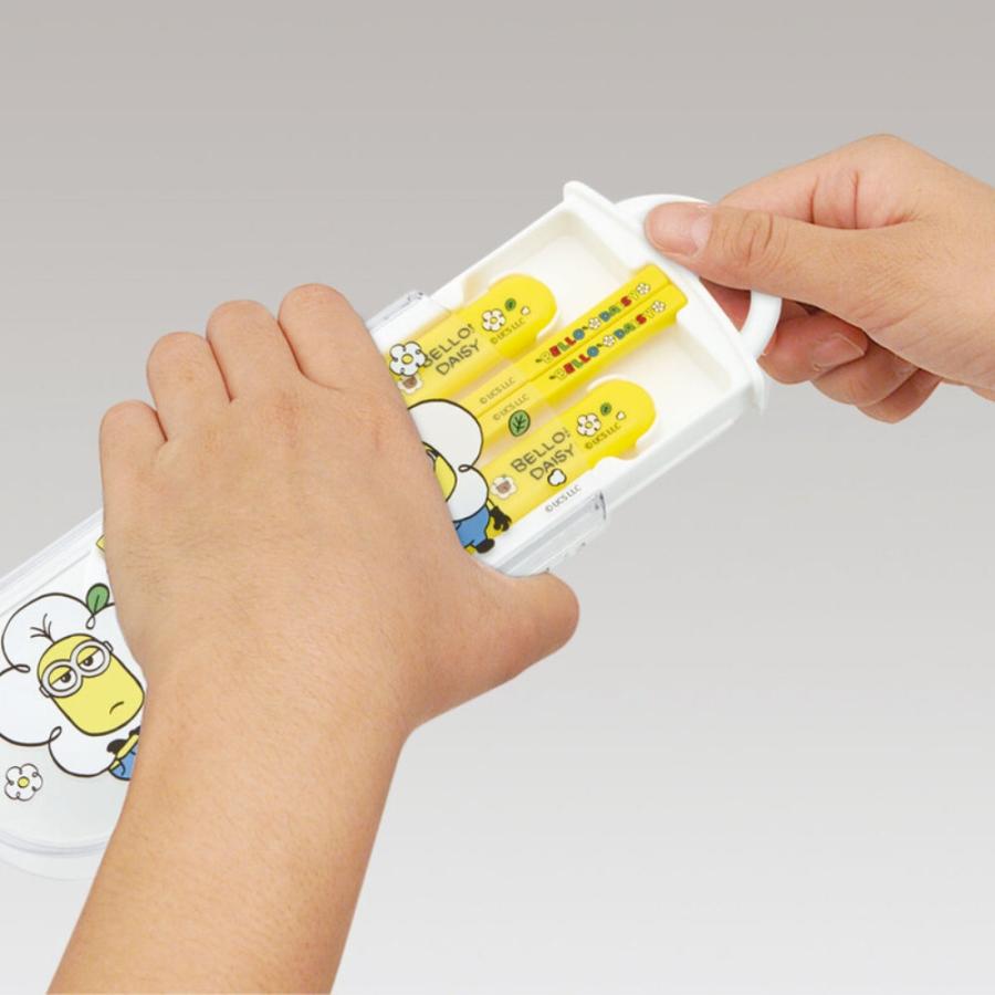 弁当用箸 トリオセット ミニオン minion 24 SKATER スケーター 子供 キッズ 箸16.5cm/スプーン・フォーク13cm スライド式 名前シール付 665585-TACC2AG ◆メ | スケーター | 01