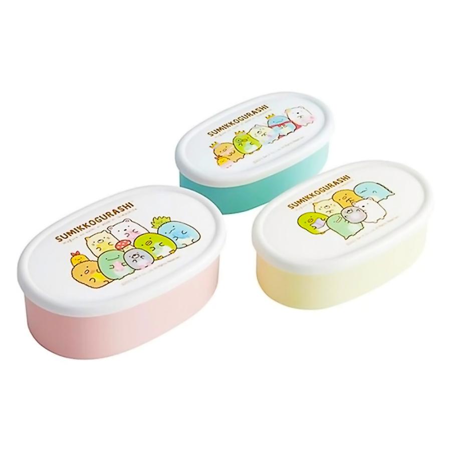 保存容器 シール容器 3Pセット すみっコぐらし もぐらのおうち SKATER  本体3色 フタ3柄 容量:L400ml M280ml S180ml 抗菌 レンジ対応 666162-SRS3SAG ◆宅 | スケーター