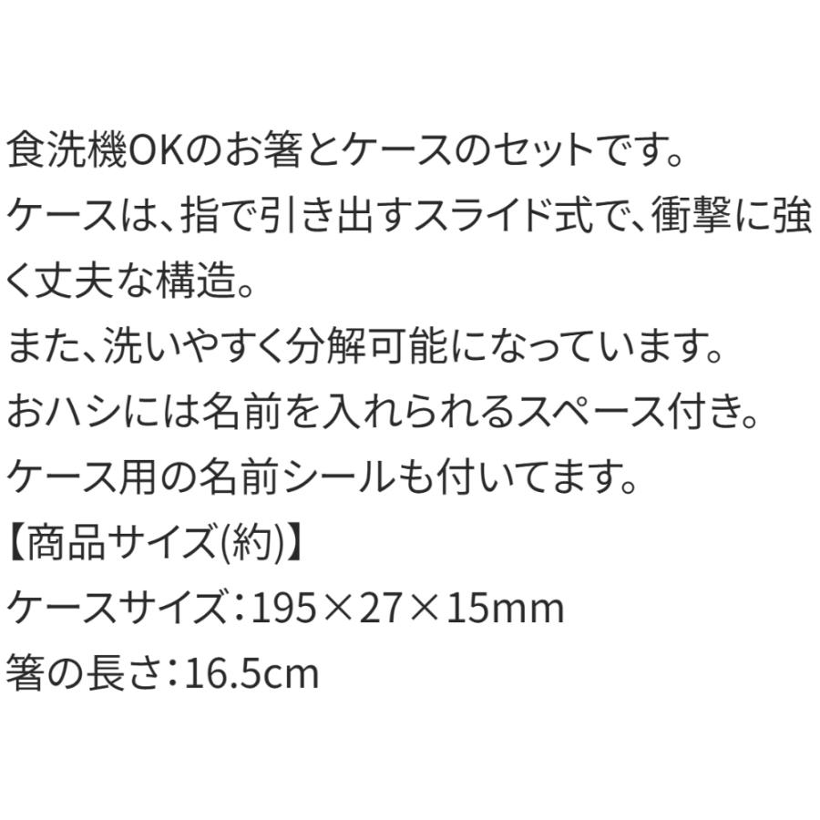 弁当用箸 スライド箸＆箸箱セット GO! GO! TRAIN ゴーゴートレイン SKATER 子供 箸16.5cm スライド式 ストッパー付 名前シール付 671135-ABS2AMAG ◆メ | スケーター | 02