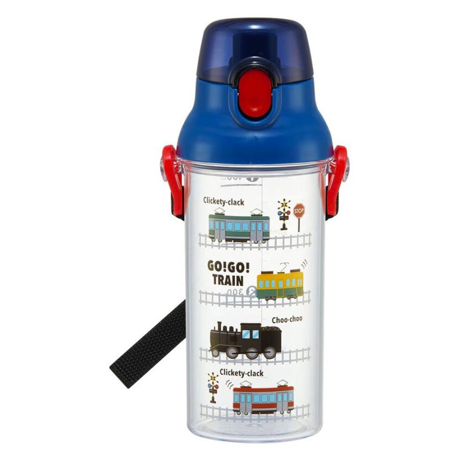 水筒 GO GO TRAIN ゴーゴートレイン ドリンクマーカーボトル SKATER 容量480ml 直飲み 目盛り 食洗機対応 名前シール ショルダーベルト 671180-PSB5TRC ◆宅 | スケーター