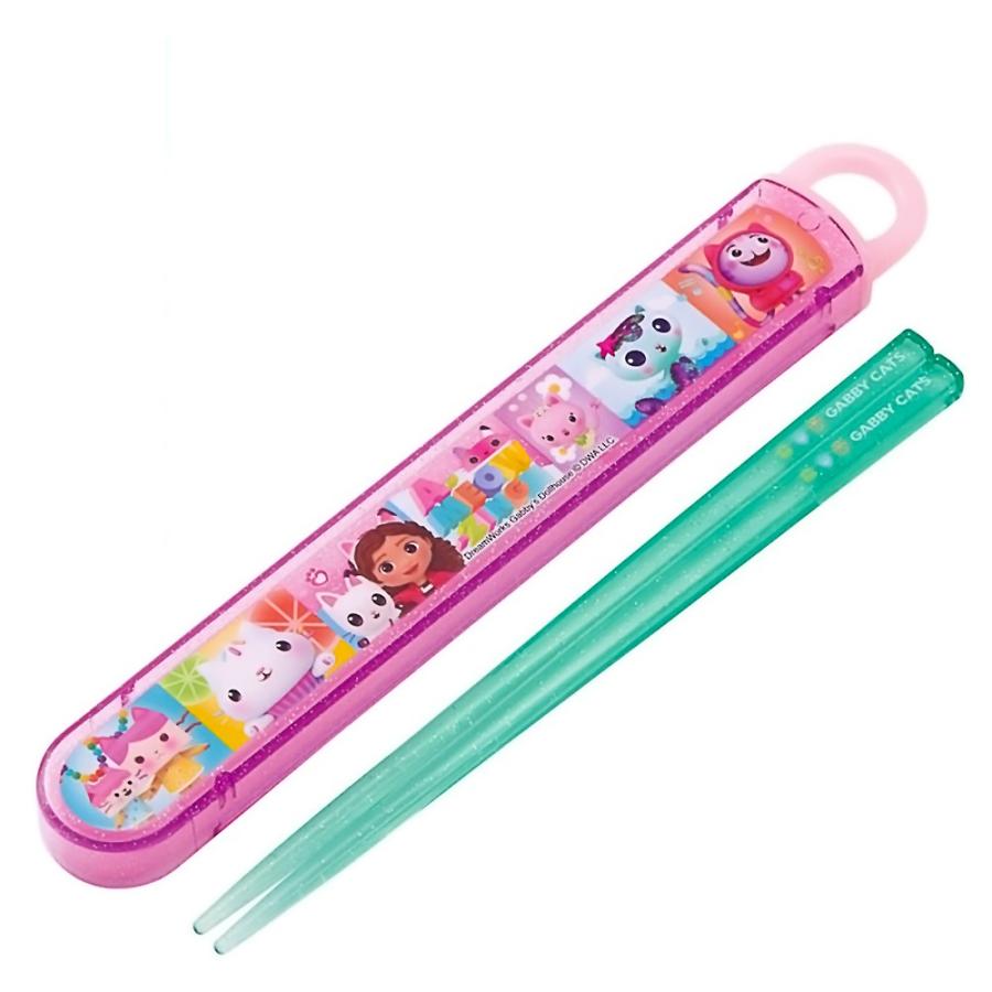 弁当用箸 ギャビーのドールハウス スライド箸＆箸箱セット SKATER スケーター 子供 箸16.5cm スライド式 ストッパー付 名前シール付 674242-ABS2AMAG ◆メ | スケーター