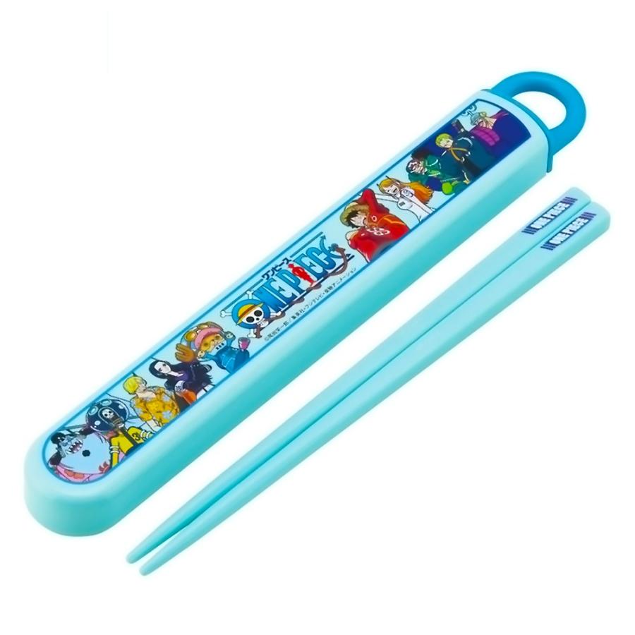 弁当用箸 ワンピース 24 ONE PIECE スライド箸＆箸箱セット SKATER スケーター 子供 箸16.5cm スライド式 ストッパー付 名前シール付 677311-ABS2AMAG ◆メ | スケーター