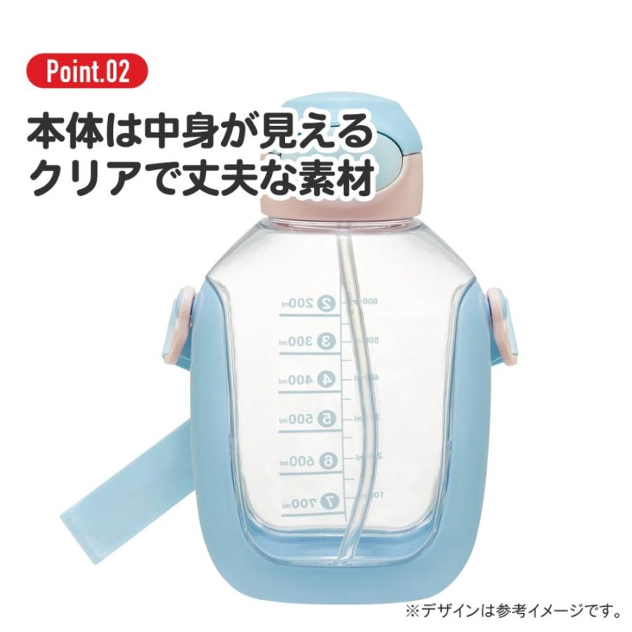 水筒 ワンプッシュストローボトル ディノサウルス ピクチャーブック 大容量 SKATER ストロー飲みタイプ 容量780ml ショルダーベルト付 681561-PDSH8DX ◆宅 | スケーター | 02