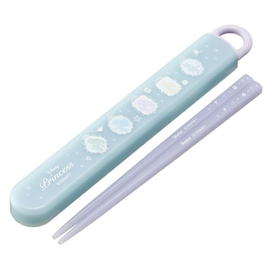 弁当用箸 ディズニープリンセス シルエット スライド箸＆箸箱セット SKATER 子供 箸16.5cm スライド式 ストッパー付 名前シール付 686061-ABS2AMAG ◆メ | スケーター
