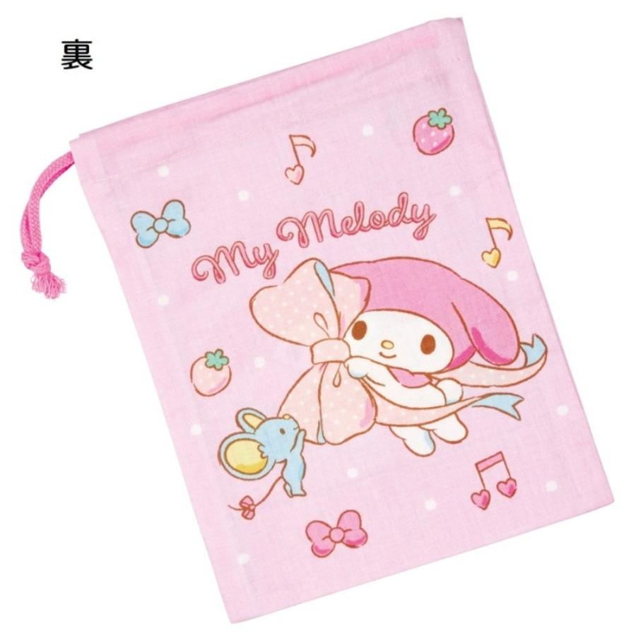 コップ袋 マイメロディ ビッグリボン コップ入れ 歯ブラシ入れ 巾着袋 SKATER スケーター 子供 キッズ サイズ205×148mm 綿100％ 686511-KB63 ◆メ | スケーター | 01