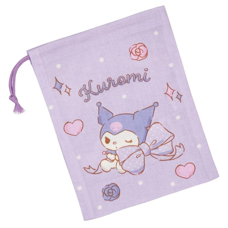 コップ袋 クロミ ビッグリボン コップ入れ 歯ブラシ入れ 巾着袋 SKATER スケーター 子供 キッズ サイズ205×148mm 綿100％ 686641-KB63 ◆メ | スケーター | 01