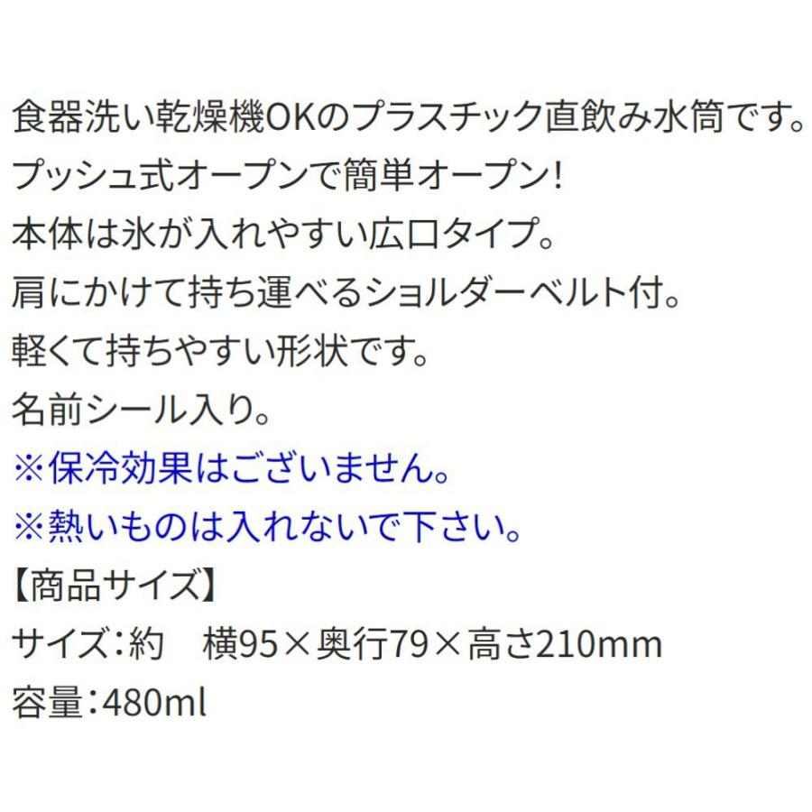 水筒 シナモロール ビッグリボン 直飲みプラワンタッチボトル SKATER 子供 ワンプッシュ式 容量480ml 食洗機対応 抗菌 超軽量 686801-PSB5SANAG ◆宅 | スケーター | 02