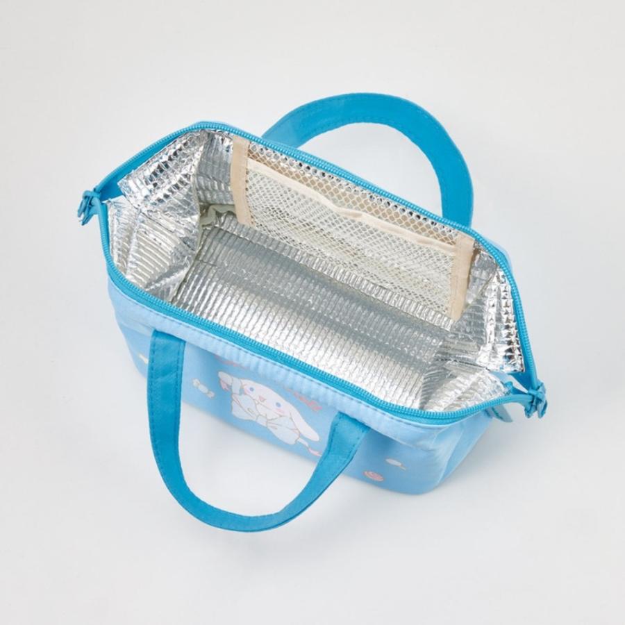 がま口型ランチバッグ 小さめ シナモロール ビッグリボン SKATER  子供 2段タイプ Wファスナー アルミ蒸着素材(内側) サイズ180×115×135mm 686849-KGA0 ◆メ | スケーター | 01