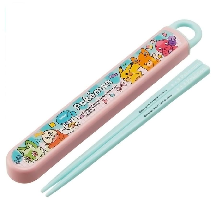 弁当用箸 ポケモン Popping Up スライド箸＆箸箱セット SKATER スケーター 子供 箸16.5cm スライド式 ストッパー付 名前シール付 687167-ABS2AMAG ◆メ | スケーター