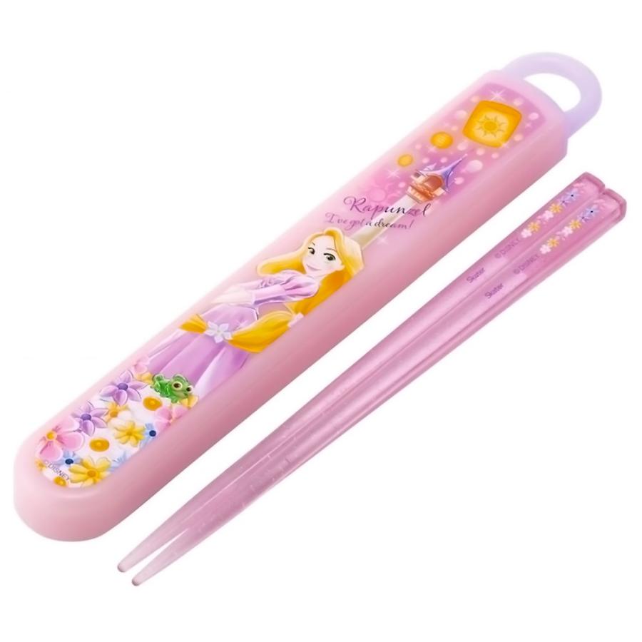 弁当用箸 ラプンツェル 25 スライド箸＆箸箱セット SKATER スケーター 子供 箸16.5cm スライド式 ストッパー付 名前シール付 689253-ABS2AMAG ◆メ | スケーター