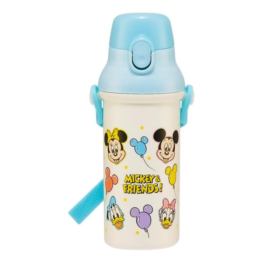 水筒 ミッキー＆フレンズ 風船 直飲みプラワンタッチボトル SKATER 子供 ワンプッシュ式 容量480ml 食洗機対応 抗菌 超軽量 689581-PSB5SANAG ◆宅 | スケーター