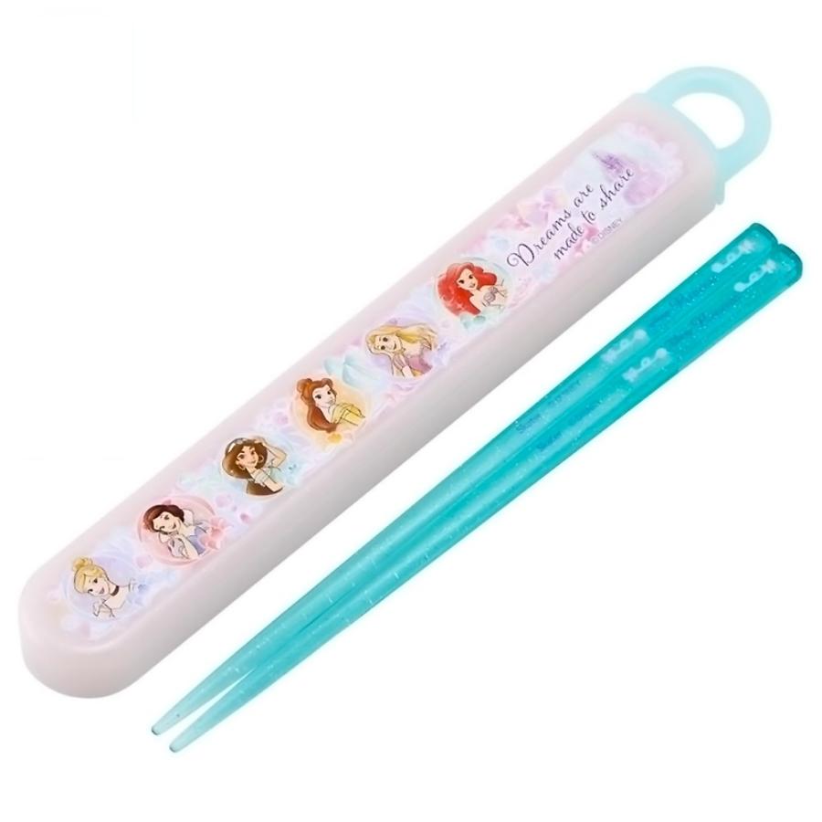 弁当用箸 プリンセス 25 ディズニー スライド箸＆箸箱セット SKATER スケーター 子供 箸16.5cm スライド式 ストッパー付 名前シール付 689918-ABS2AMAG ◆メ | スケーター