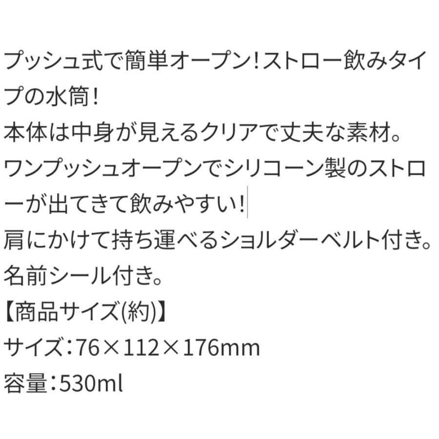 水筒 ワンプッシュストローボトル プリンセス 25 SKATER スケーター 子供 キッズ ストロー飲みタイプ 容量530ml ショルダーベルト付 690044-PDSH6DX ◆宅 | スケーター | 02