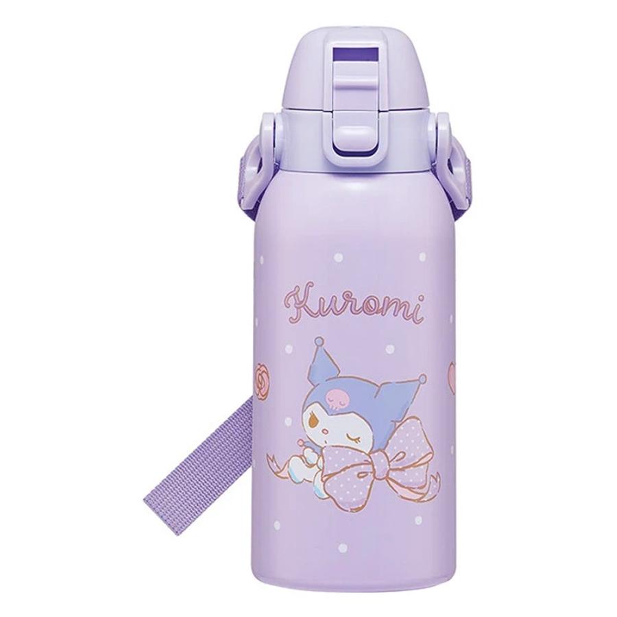 水筒 クロミ ビッグリボン ショルダーベルト付ダイレクトステンレスボトル SKATER 保冷 子供 可愛い 容量600ml 直飲み ワンプッシュ 692918-STCH6 ◆宅 | スケーター
