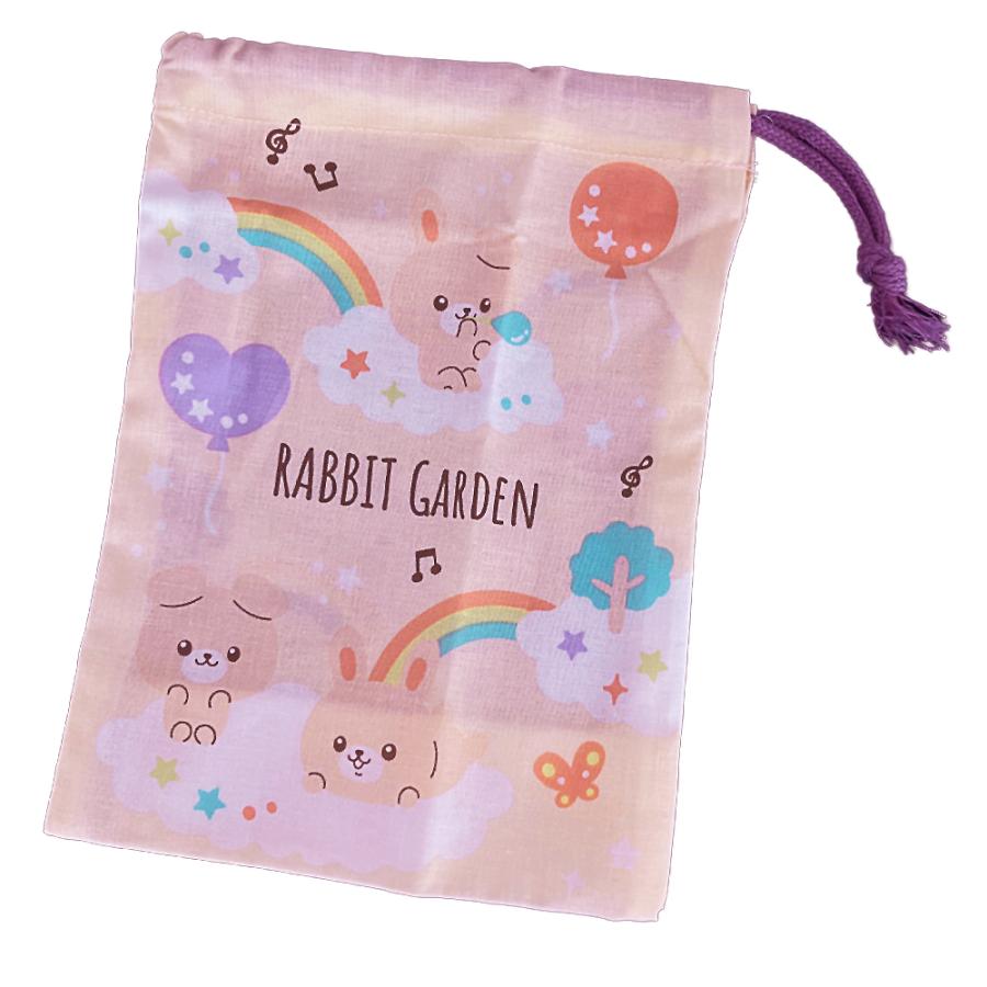 コップ袋 ラビットガーデン コップ入れ 歯ブラシ入れ 巾着袋 SKATER スケーター 子供 サイズ205×148mm 綿100％ 696077-KB63 ◆メ | スケーター