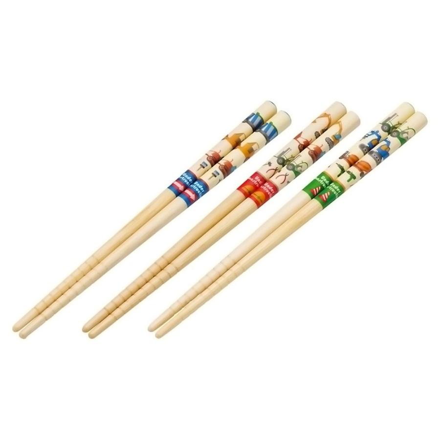 竹箸 3膳セット はたらくクルマ 竹安全箸 16.5cm SKATER スケーター 子供 竹製 天然竹 すべり止め加工付き(先端) 3P入り 701405-ANT2T ◆メ | スケーター