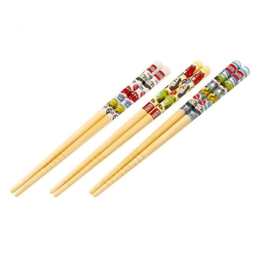 竹箸 3膳セット トミカ 25 TOMICA 竹安全箸 16.5cm SKATER スケーター 子供 竹製 天然竹 すべり止め加工付き(先端) 3P入り 702327-ANT2T ◆メ | スケーター