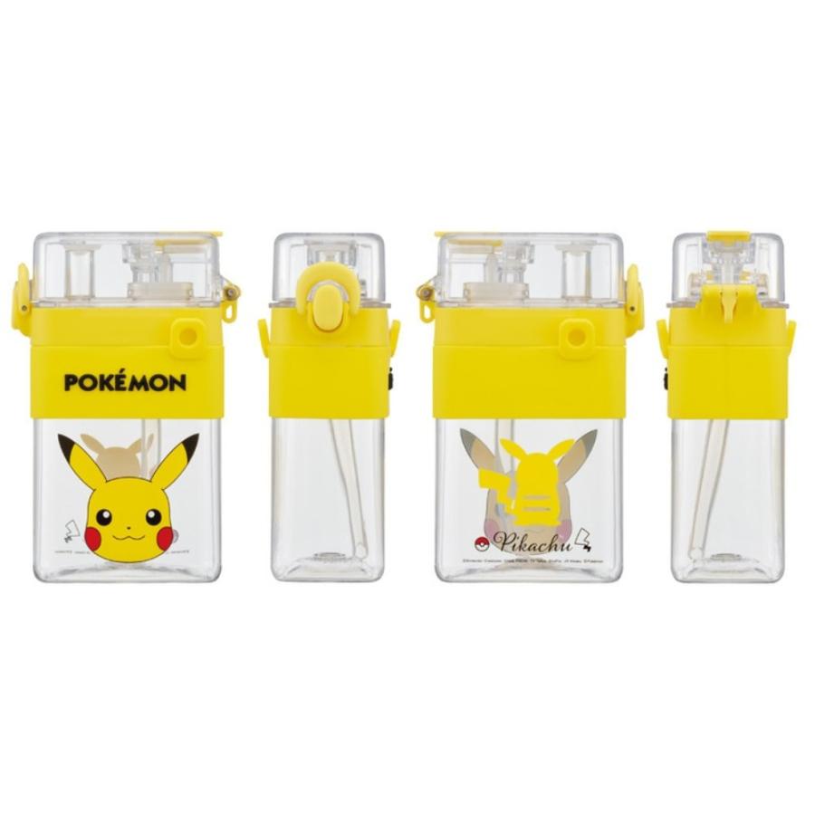 水筒 ポケットモンスター ポケモン ピカチュウ スクエア2WAYボトル 600ml SKATER ストロー/直飲み ワンプッシュ ショルダーベルト付 703041-PSQW6 ◆宅 | スケーター | 01