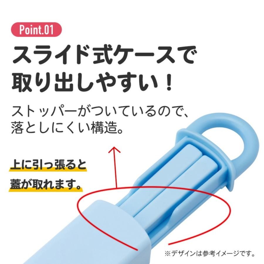 弁当用箸 みいるか miiruka スライド箸＆箸箱セット SKATER スケーター 子供 箸16.5cm スライド式 ストッパー付 名前シール付 703713-ABS2AMAG ◆メ | スケーター | 01