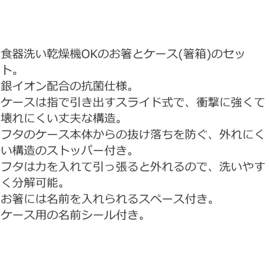 弁当用箸 らぶいーず Loveez スライド箸＆箸箱セット SKATER スケーター 子供 箸16.5cm スライド式 ストッパー付 名前シール付 707216-ABS2AMAG ◆メ | スケーター | 02