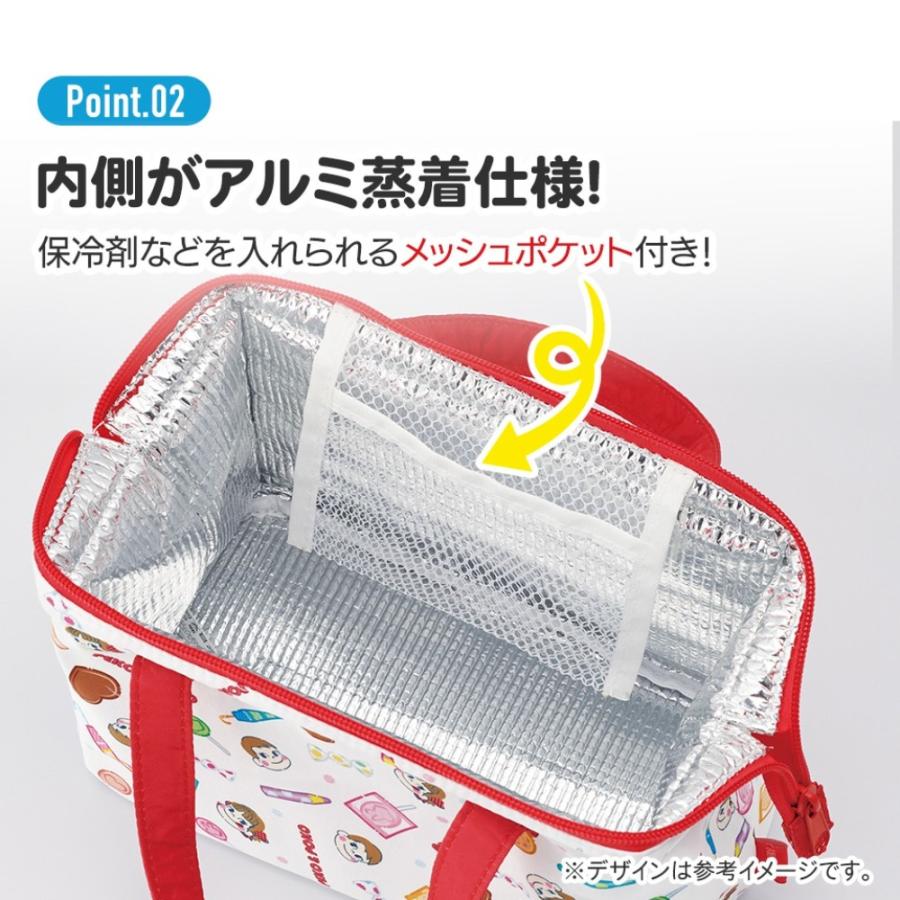 がま口型ランチバッグ ペコちゃん ポコちゃん おかし 不二家 SKATER 子供 2段 Wファスナー アルミ蒸着素材(内側) サイズ160×220×マチ120mm 709647-KGA1 ◆メ | スケーター | 02