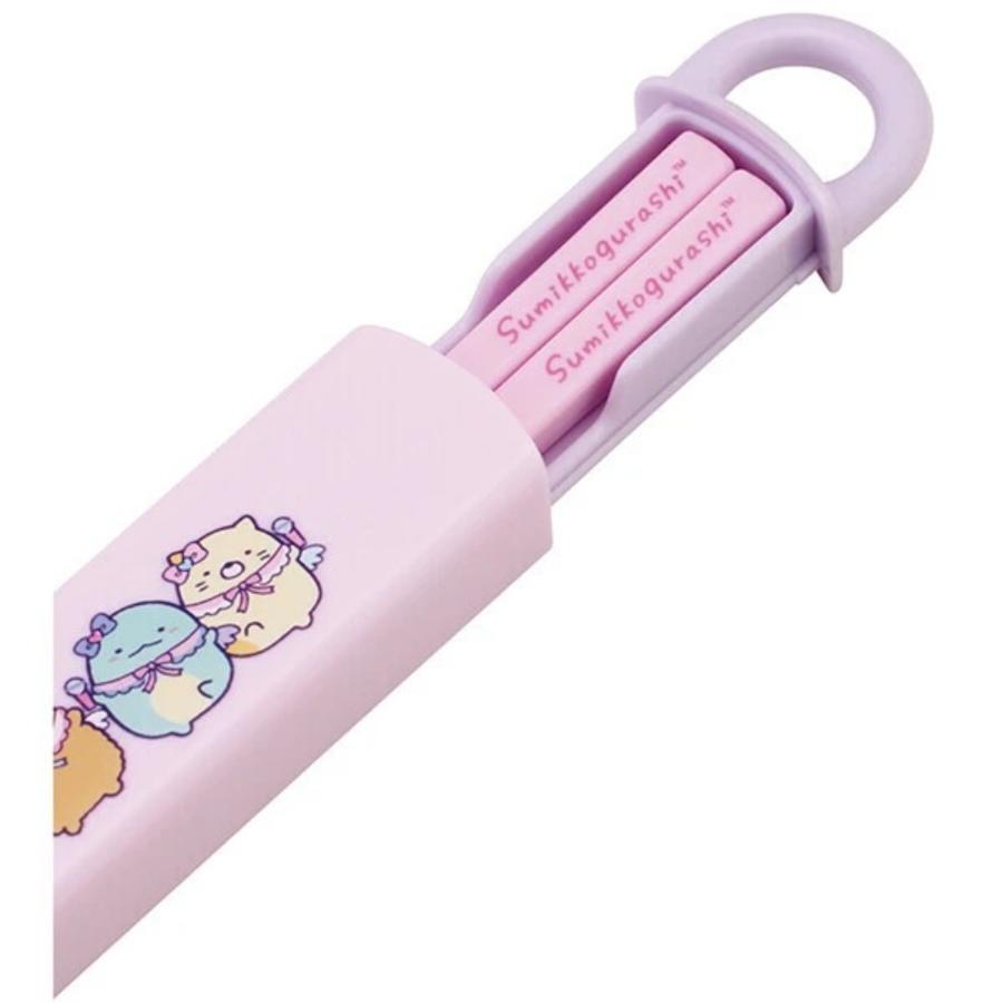 弁当用箸 すみっコぐらし 天使なえびてんアイドル スライド箸＆箸箱セット SKATER 子供 箸16.5cm スライド式 ストッパー付 名前シール付 711268-ABS2AMAG ◆メ | スケーター | 01