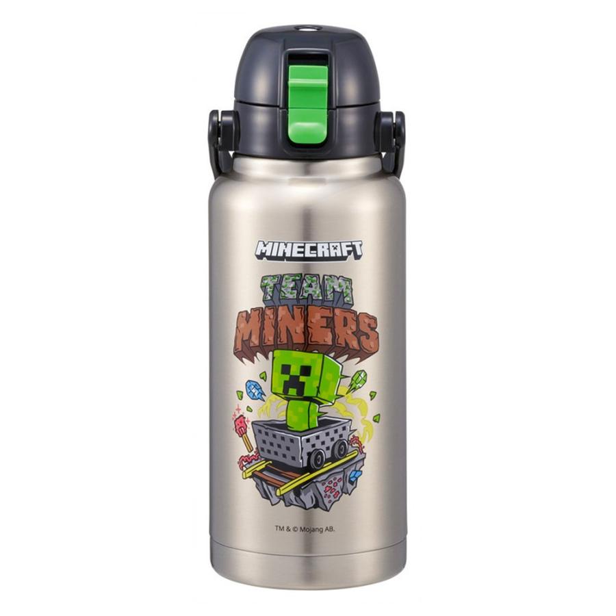 水筒 マインクラフト Minecraft ハンドル付ダイレクトステンレスボトル 1000ml 1L SKATER 保冷専用 氷 アイスボトル ステンレス製 714191-STD10H ◆宅 | スケーター