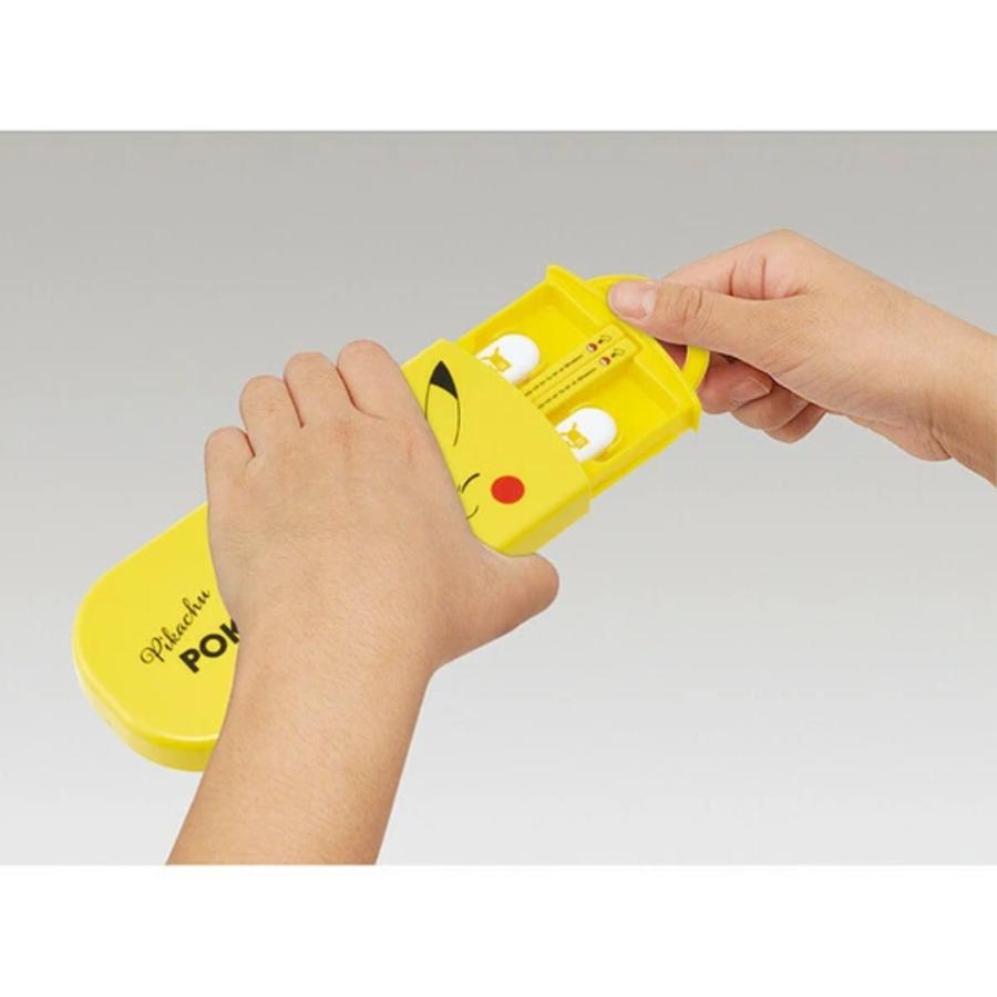 弁当用箸 トリオセット ピカチュウ フェイス 25 SKATER スケーター 子供 箸16.5cm/スプーン・フォーク13cm スライド式 名前シール付 715440-TACC2 ◆メ | スケーター | 01