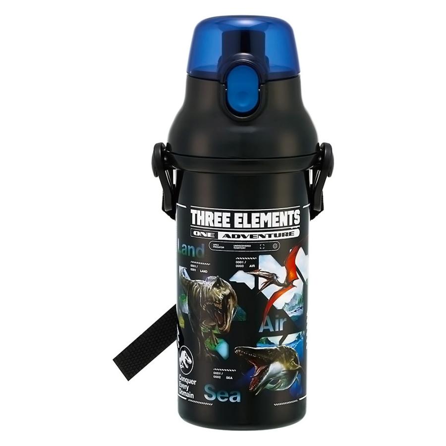 水筒 直飲みプラワンタッチボトル ジュラシックワールド リバース SKATER キッズ ワンプッシュ式 容量480ml 食洗機対応 抗菌 超軽量 717796-PSB5SAN ◆宅 | スケーター
