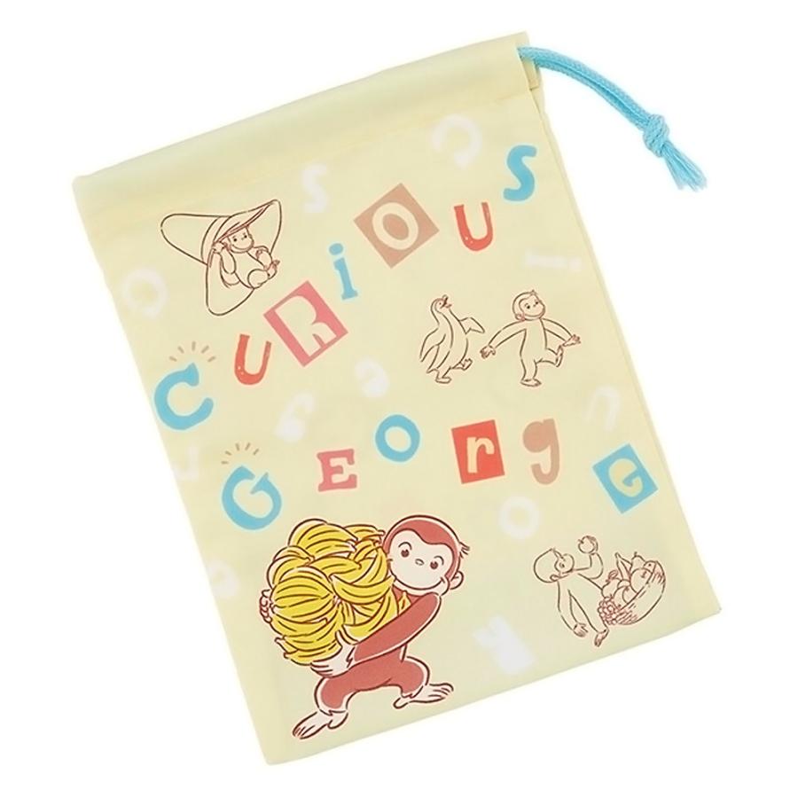 コップ袋 おさるのジョージ アルファベット コップ入れ 歯ブラシ入れ 巾着袋 SKATER スケーター 子供 サイズ205×148mm ポリエステル 719332-KB63SN ◆メ | スケーター