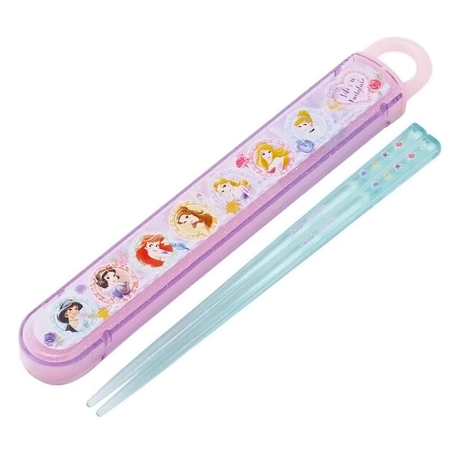 弁当用箸 プリンセス 26 ディズニー スライド箸＆箸箱セット SKATER スケーター 子供 箸16.5cm スライド式 ストッパー付 名前シール付 721649-ABS2AM ◆メ | スケーター