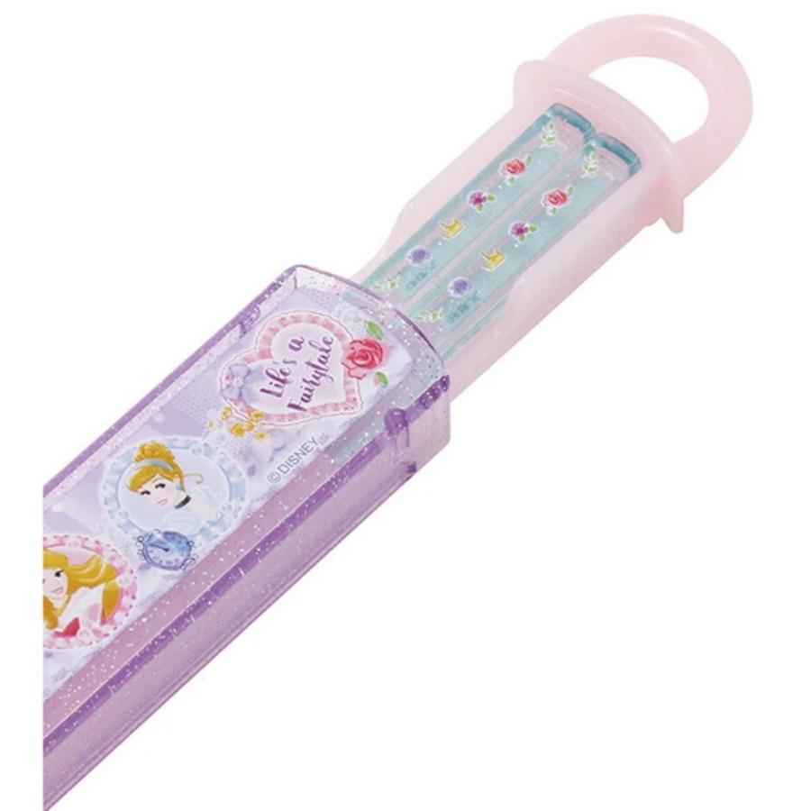 弁当用箸 プリンセス 26 ディズニー スライド箸＆箸箱セット SKATER スケーター 子供 箸16.5cm スライド式 ストッパー付 名前シール付 721649-ABS2AM ◆メ | スケーター | 01