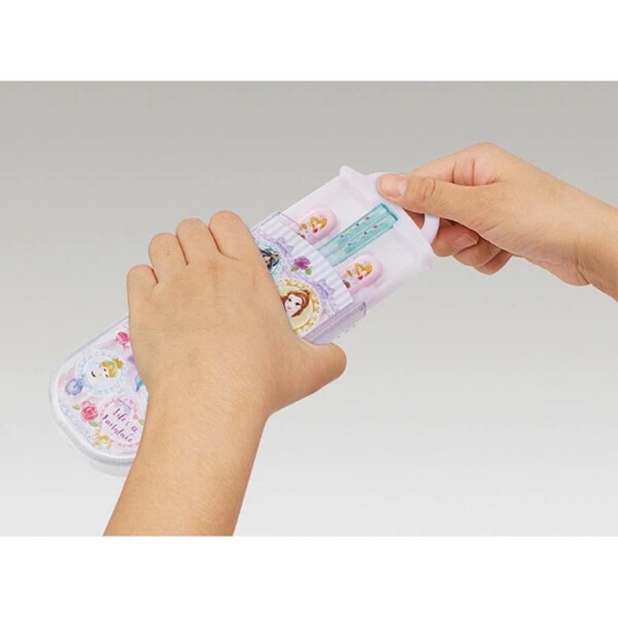 弁当用箸 トリオセット プリンセス 26 ディズニーSKATER スケーター 子供 箸16.5cm/スプーン・フォーク13cm スライド式 名前シール付 721656-TACC2 ◆メ | スケーター | 01