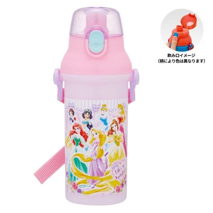 水筒 プリンセス 26 ディズニー 直飲みプラワンタッチボトル SKATER 子供 キッズ ワンプッシュ式 容量480ml 食洗機対応 抗菌 超軽量 721779-PSB5SAN ◆宅 | スケーター