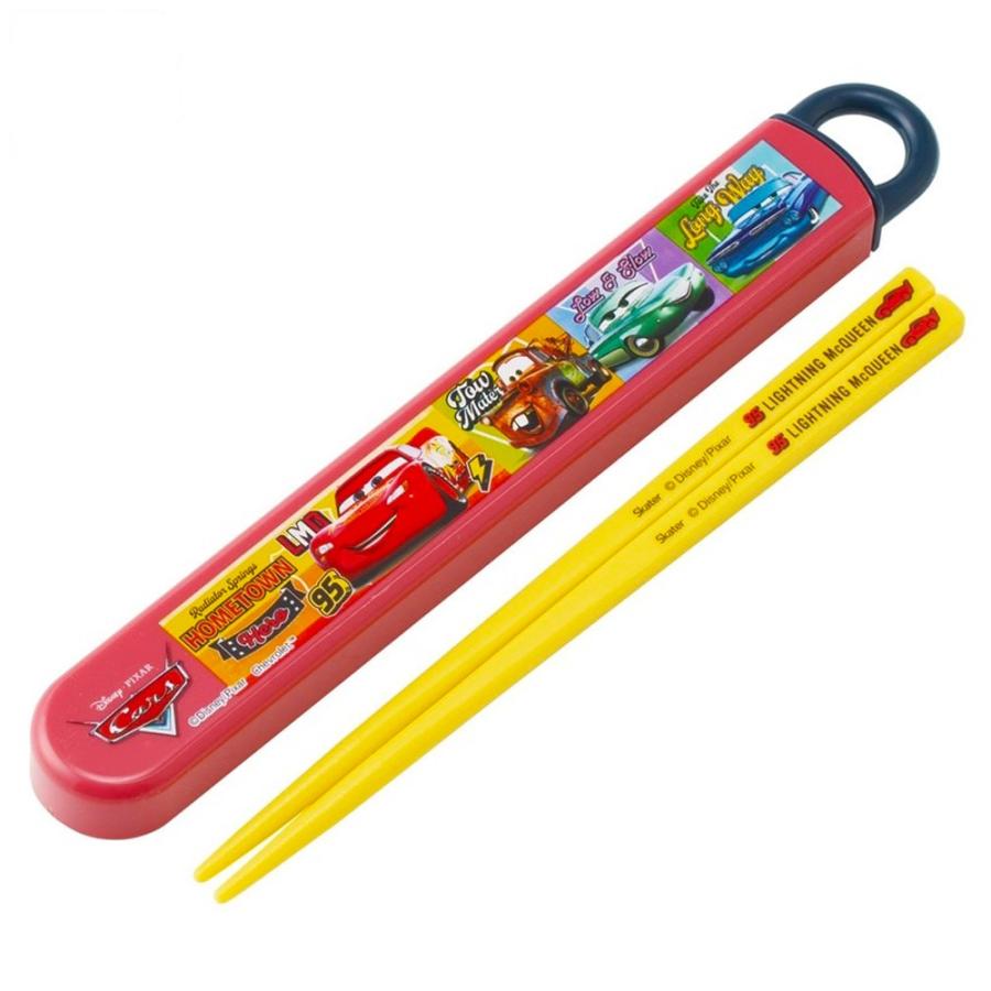 弁当用箸 カーズ 26 ディズニー スライド箸＆箸箱セット SKATER スケーター 子供 箸16.5cm スライド式 ストッパー付 名前シール付 722332-ABS2AM ◆メ | スケーター