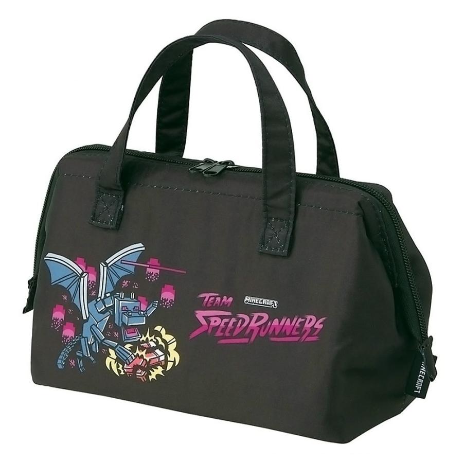 がま口型ランチバッグ Minecraft マインクラフト Team Mascots SKATER 2段 Wファスナー アルミ蒸着素材 サイズ160×220×マチ120mm 723377-KGA1 ◆メ | スケーター