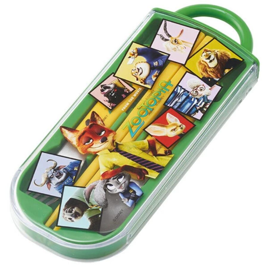 弁当用箸 トリオセット ズートピア 26 ディズニー SKATER スケーター 子供 箸16.5cm/スプーン・フォーク13cm スライド式 名前シール付 723629-TACC2 ◆メ | スケーター | 01