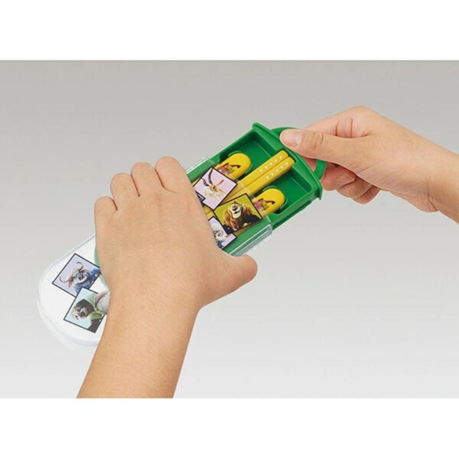 弁当用箸 トリオセット ズートピア 26 ディズニー SKATER スケーター 子供 箸16.5cm/スプーン・フォーク13cm スライド式 名前シール付 723629-TACC2 ◆メ | スケーター | 02