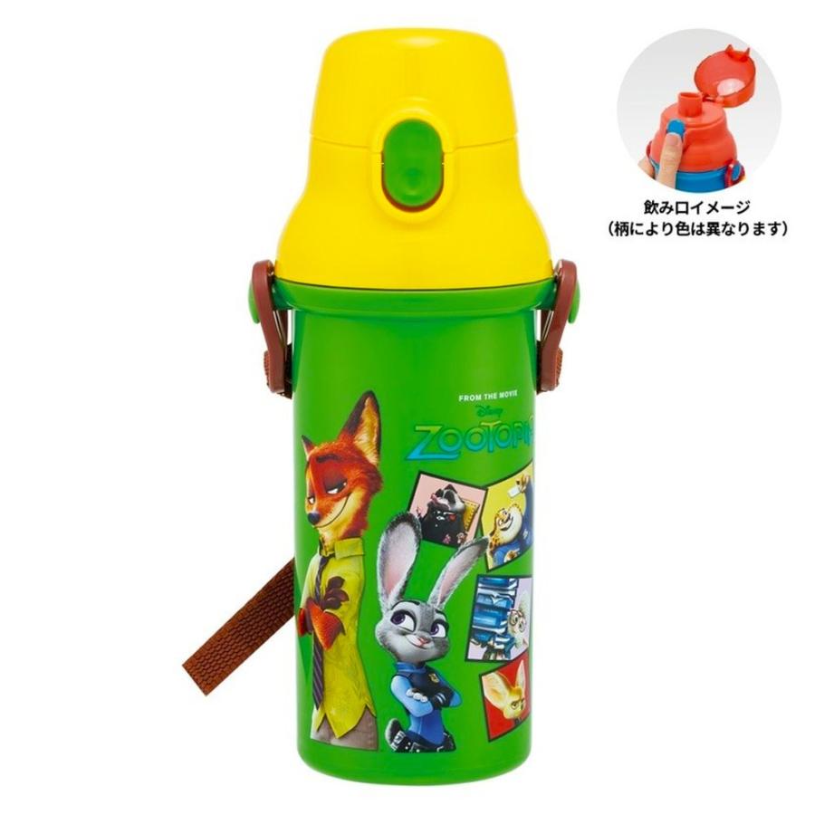 水筒 ズートピア 26 直飲みプラワンタッチボトル SKATER スケーター 子供 キッズ ワンプッシュ式 容量480ml 食洗機対応 抗菌 超軽量 723698-PSB5SAN ◆宅 | スケーター