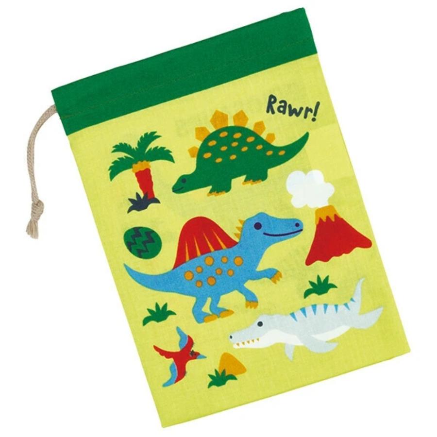 コップ袋 ディノサウルス DINOSAURS 2026 コップ入れ 歯ブラシ入れ 巾着袋 SKATER スケーター 子供 サイズ205×148mm 綿100％ 724763-KB63 ◆メ | スケーター | 01