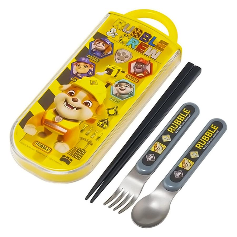 弁当用箸 トリオセット パウパトロール ラブル＆クルー SKATER 子供 箸16.5cm/スプーン・フォーク13cm スライド式 名前シール付 727610-TACC2 ◆メ | スケーター