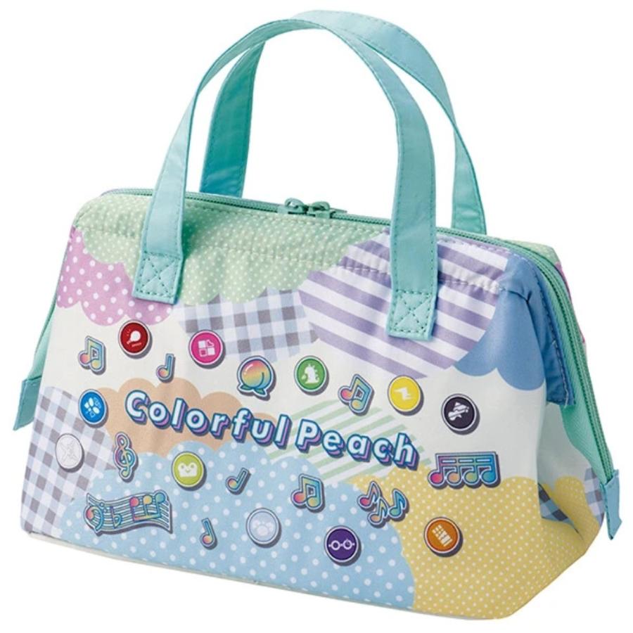 がま口型ランチバッグ カラフルピーチ 26 SKATER スケーター 2段 Wファスナー アルミ蒸着素材 サイズ160×220×マチ120mm 728457-KGA1 ◆メ | スケーター | 01