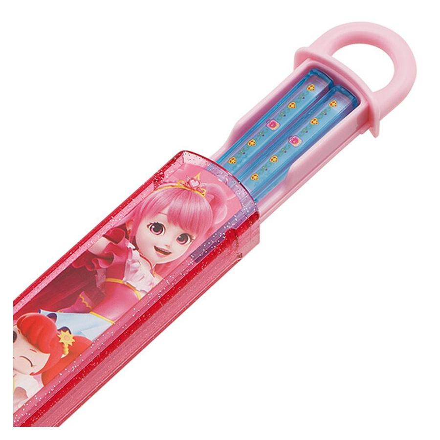 弁当用箸 シークレット キャッチ ティニピン スライド箸＆箸箱セット SKATER 子供 箸16.5cm スライド式 ストッパー 名前シール 735882-ABS2AM ◆メ | スケーター | 01