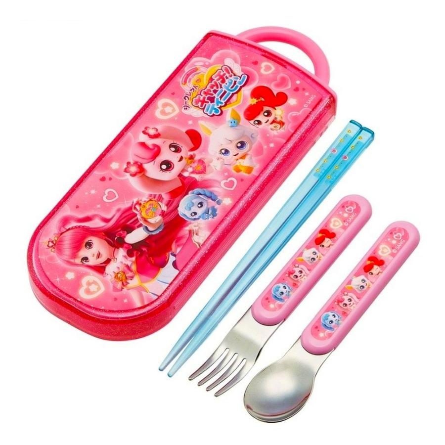 弁当用箸 トリオセット シークレット キャッチ ティニピン SKATER 子供 箸16.5cm/スプーン・フォーク13cm スライド式 名前シール付 735899-TACC2 ◆メ | スケーター