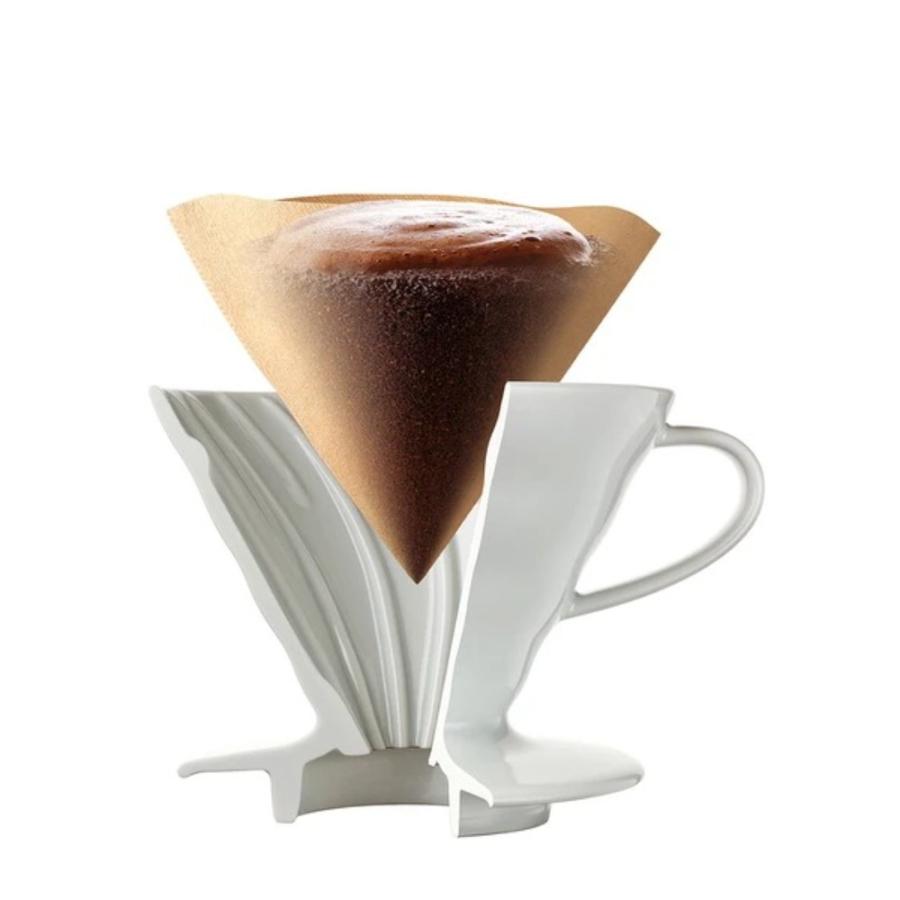 V60ドリッパー専用 ペーパーフィルター 01M 1-2杯用 40枚 HARIO ハリオ 01用 円すい型 ハリオ式 コーヒー 珈琲 箱入 無漂白 ブラウン VCF-01-40M ◆メ | HARIO | 01