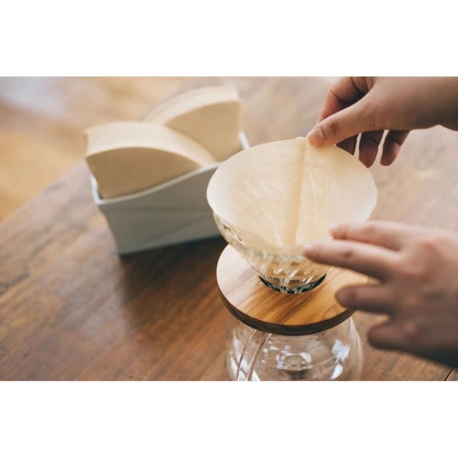 V60ドリッパー専用 ペーパーフィルター 01M 1-2杯用 40枚 HARIO ハリオ 01用 円すい型 ハリオ式 コーヒー 珈琲 箱入 無漂白 ブラウン VCF-01-40M ◆メ | HARIO | 02
